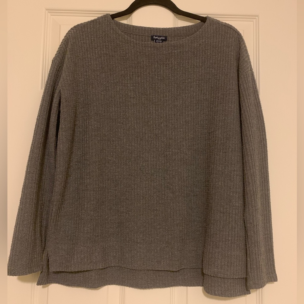 Women’s Splendid Grey Waffle Pattern Sweater Size S